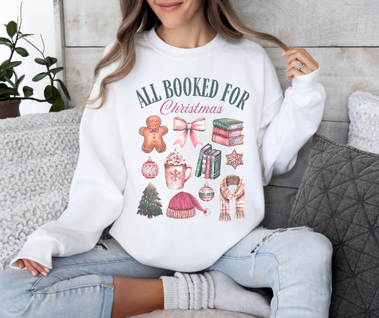 All Booked for Christmas Crewneck Sweatshirt